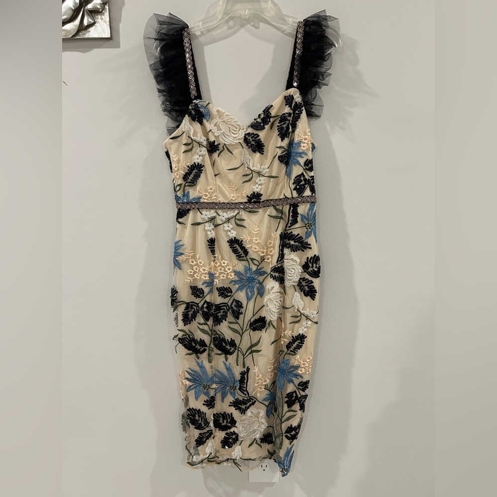 Lulus Show Stopper Cream Embroidered Sequin Bodycon Midi Dress - Picture 3 of 6